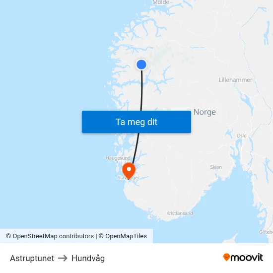 Astruptunet to Hundvåg map