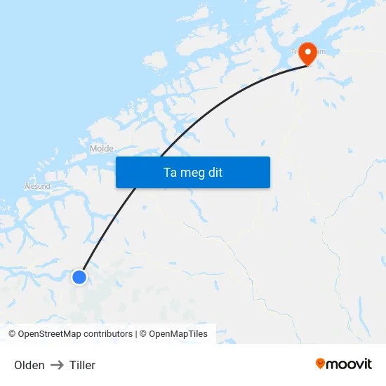 Olden to Tiller map
