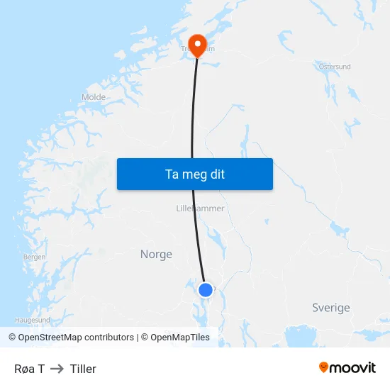 Røa T to Tiller map