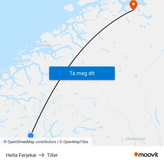 Hella Ferjekai to Tiller map