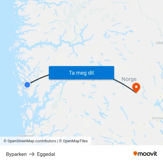 Byparken to Eggedal map