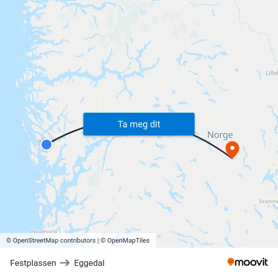 Festplassen to Eggedal map