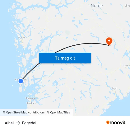 Aibel to Eggedal map