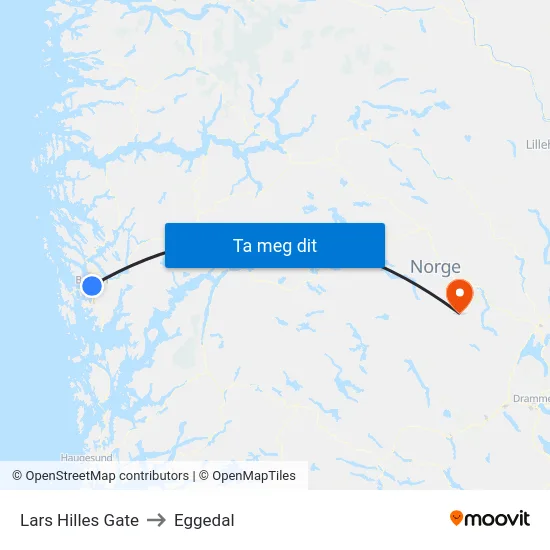 Lars Hilles Gate to Eggedal map