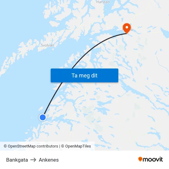 Bankgata to Ankenes map