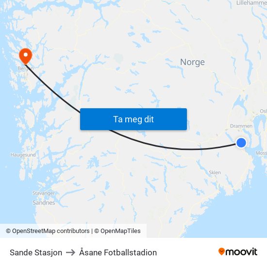 Sande Stasjon to Åsane Fotballstadion map