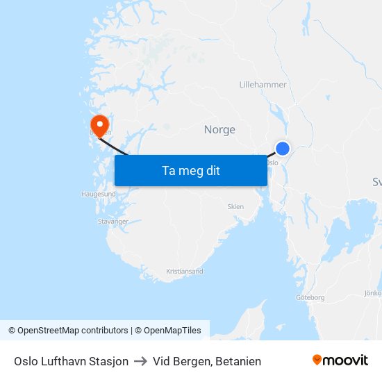 Oslo Lufthavn Stasjon to Vid Bergen, Betanien map