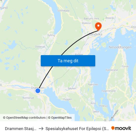 Drammen Stasjon to Spesialsykehuset For Epilepsi (Sse) map