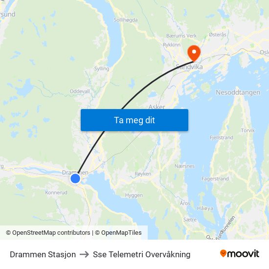 Drammen Stasjon to Sse Telemetri Overvåkning map