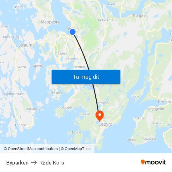 Byparken to Røde Kors map