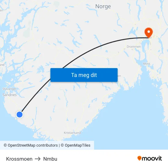 Krossmoen to Nmbu map