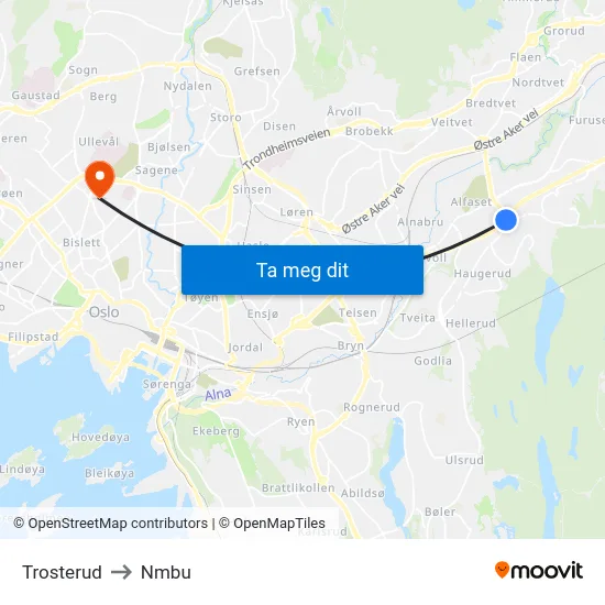 Trosterud to Nmbu map