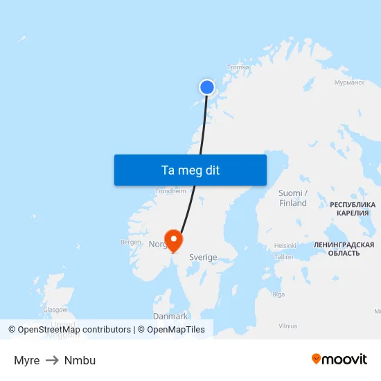 Myre to Nmbu map