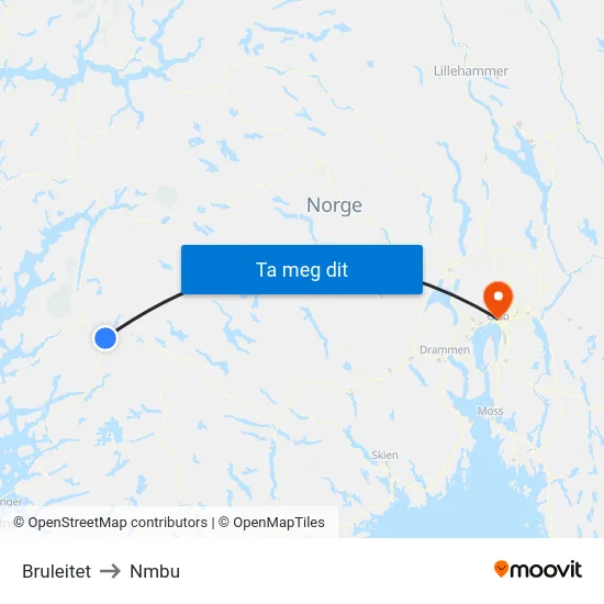 Bruleitet to Nmbu map