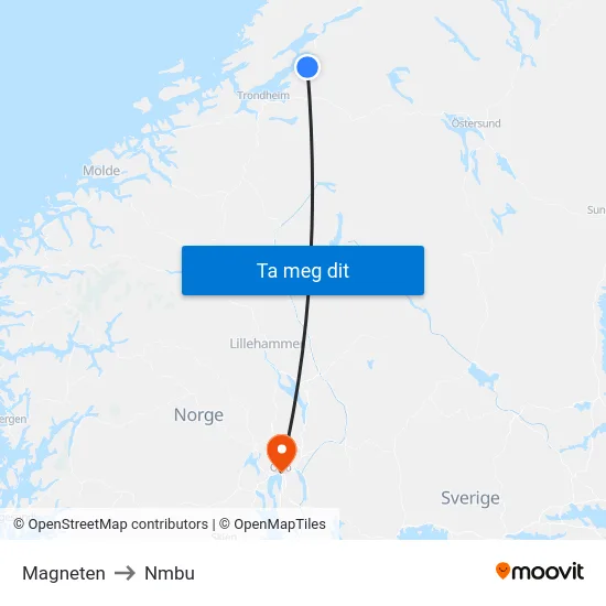 Magneten to Nmbu map