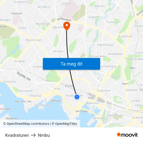 Kvadraturen to Nmbu map