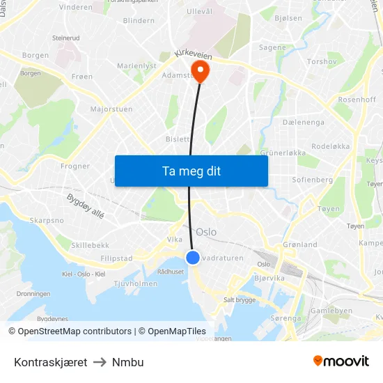 Kontraskjæret to Nmbu map