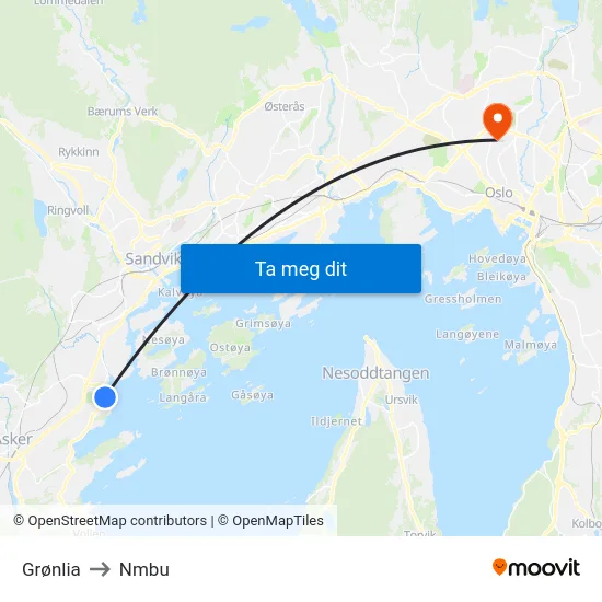 Grønlia to Nmbu map