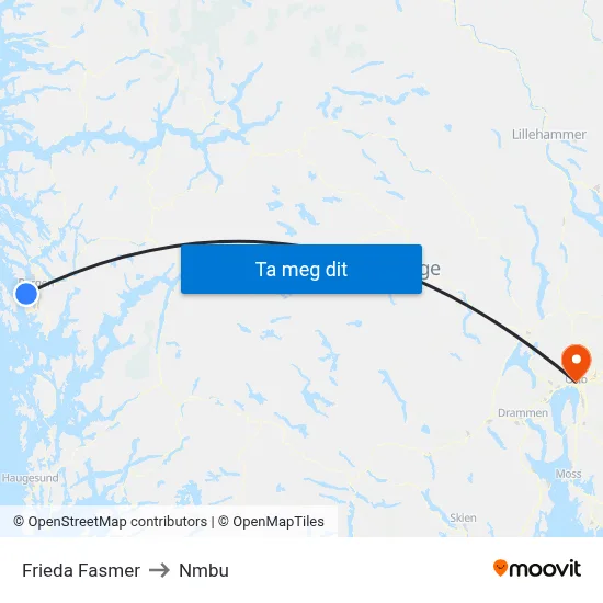 Frieda Fasmer to Nmbu map