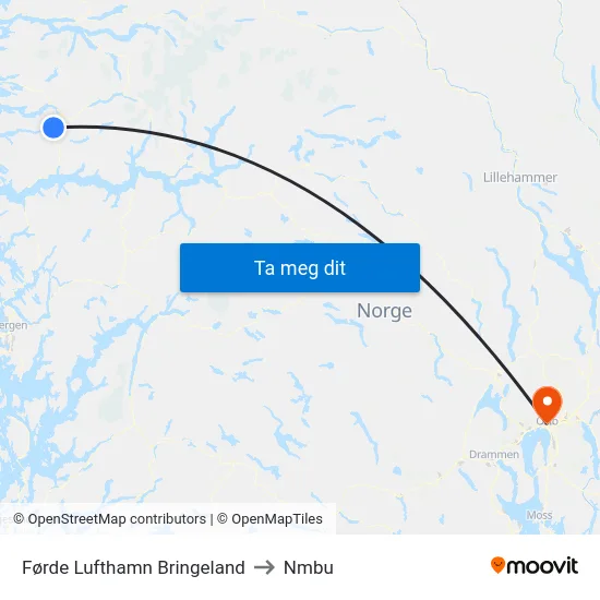Førde Lufthamn Bringeland to Nmbu map
