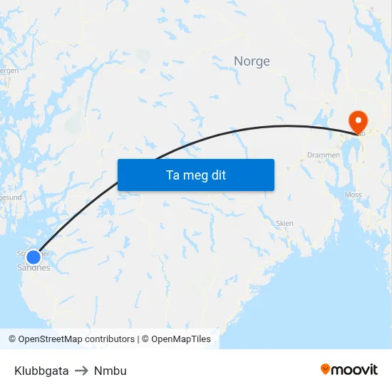 Klubbgata to Nmbu map