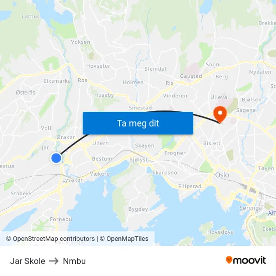 Jar Skole to Nmbu map