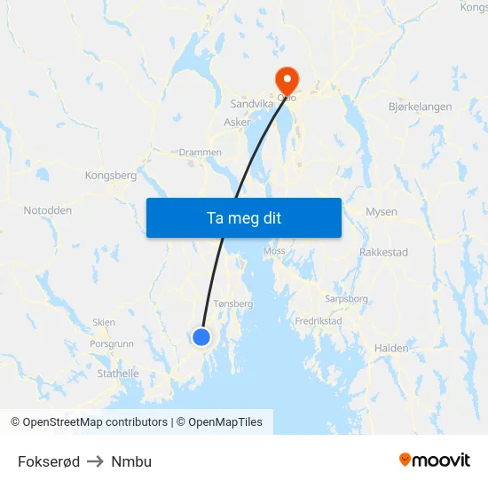 Fokserød to Nmbu map