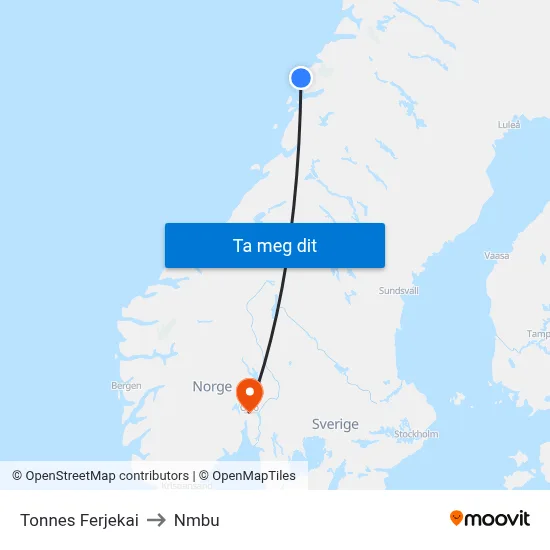 Tonnes Ferjekai to Nmbu map