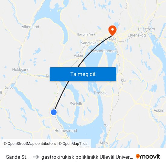 Sande Stasjon to gastrokirukisk poliklinikk Ullevål Universitetsykehuset map