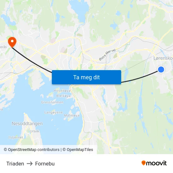Triaden to Fornebu map