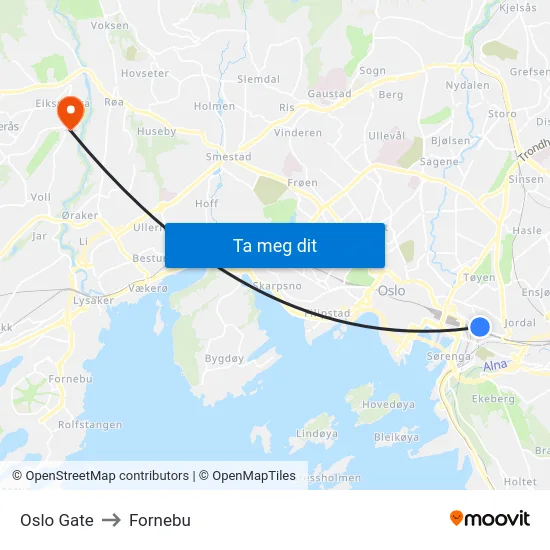 Oslo Gate to Fornebu map