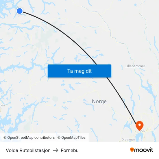 Volda Rutebilstasjon to Fornebu map