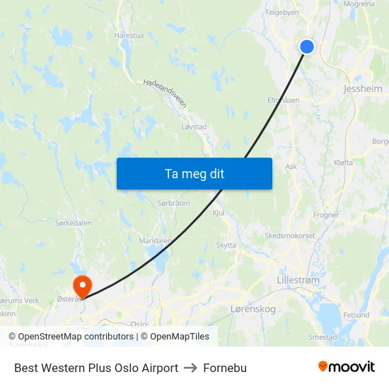 Best Western Plus Oslo Airport to Fornebu map