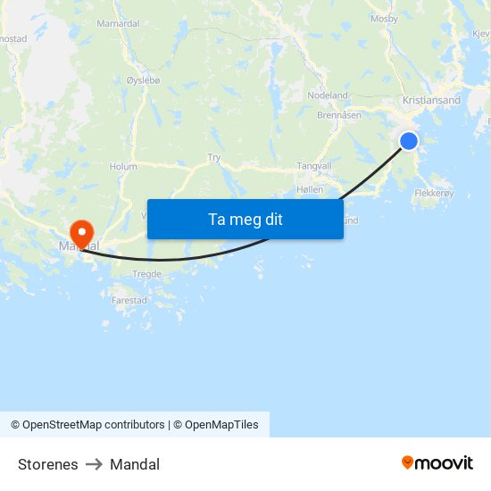 Storenes to Mandal map