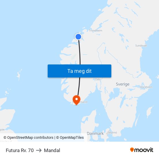 Futura Rv. 70 to Mandal map