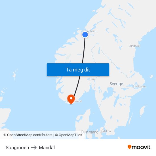 Songmoen to Mandal map