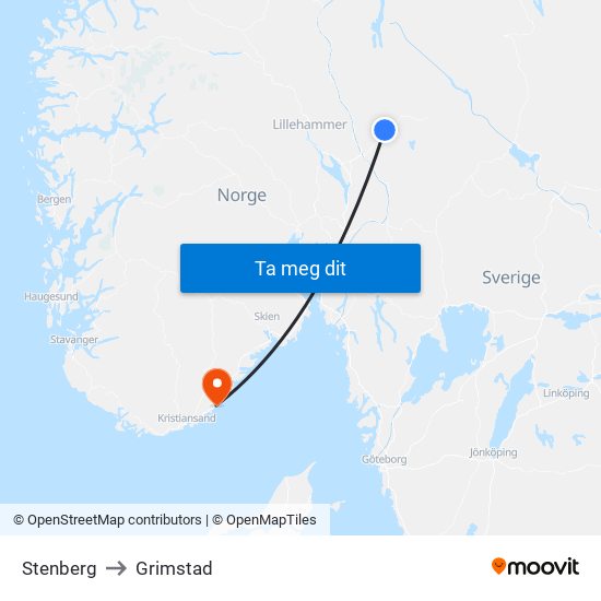Stenberg to Grimstad map