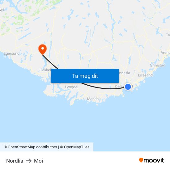 Nordlia to Moi map