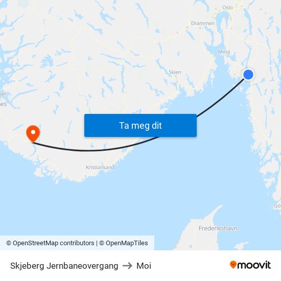Skjeberg Jernbaneovergang to Moi map