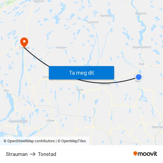 Strauman to Tonstad map