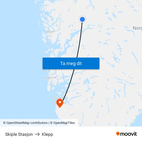 Skiple Stasjon to Klepp map