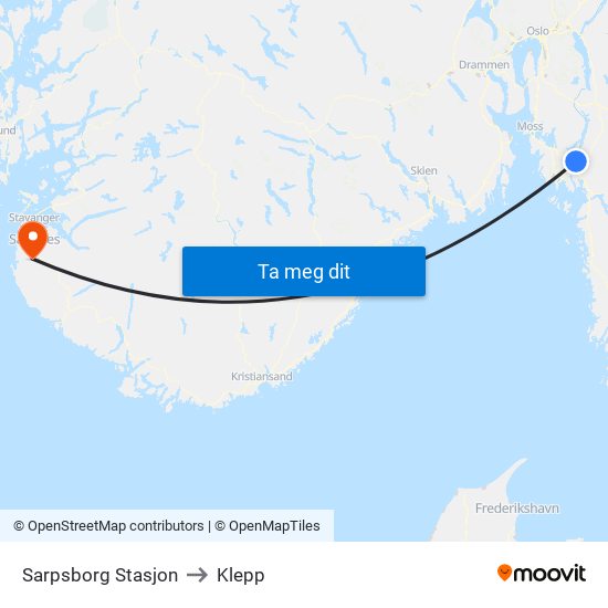 Sarpsborg Stasjon to Klepp map