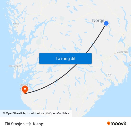 Flå Stasjon to Klepp map