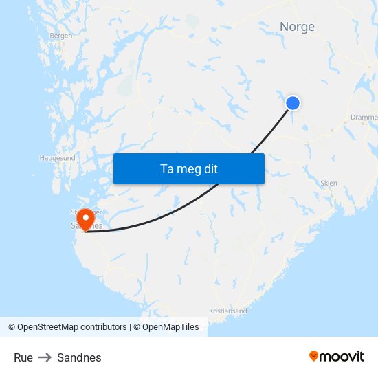 Rue to Sandnes map