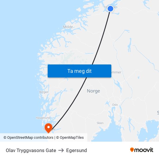 Olav Tryggvasons Gate to Egersund map