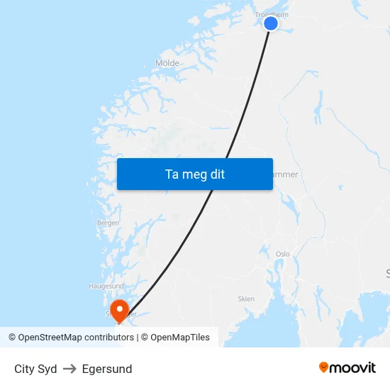 City Syd to Egersund map