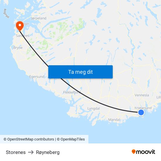 Storenes to Røyneberg map