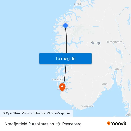 Nordfjordeid Rutebilstasjon to Røyneberg map