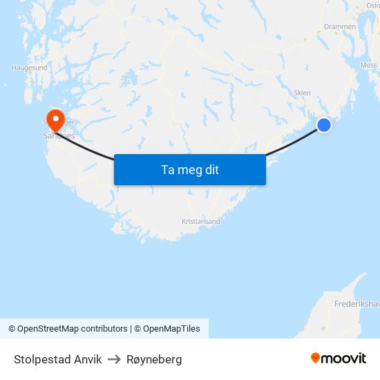 Stolpestad Anvik to Røyneberg map