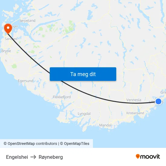 Engelshei to Røyneberg map